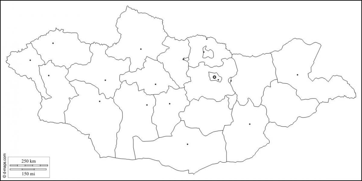blanco kaart van Mongolië