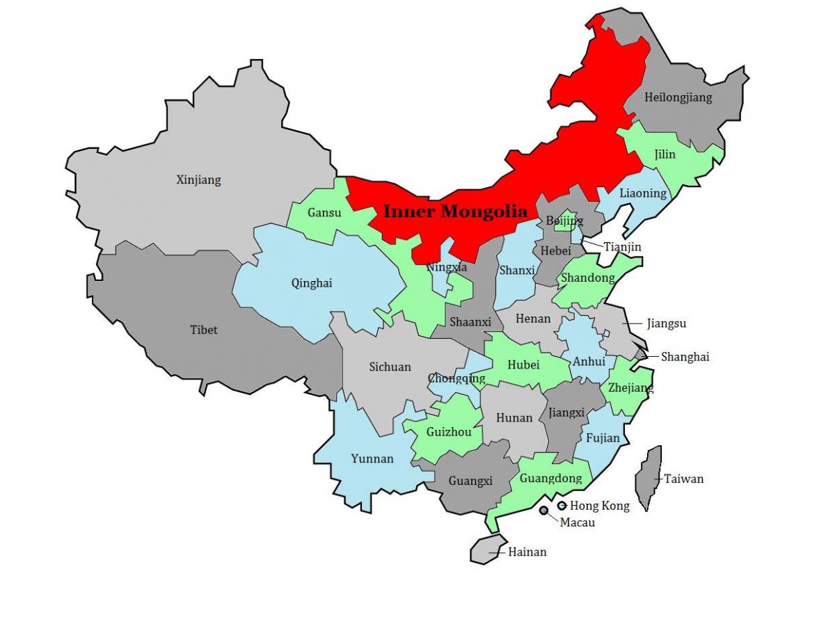 kaart van Mongolië regio