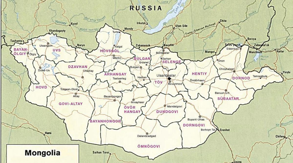 kaart van de mongoolse steppe