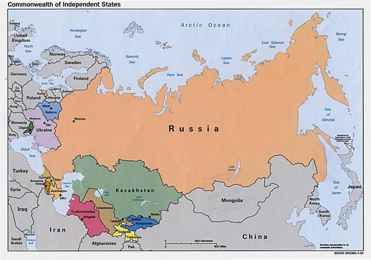 kaart van rusland-Mongolië