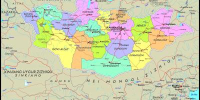 Fysieke kaart van Mongolië