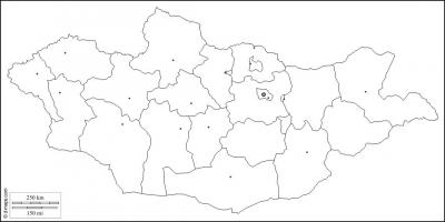 Blanco kaart van Mongolië