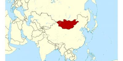 Locatie van Mongolië in de kaart van de wereld