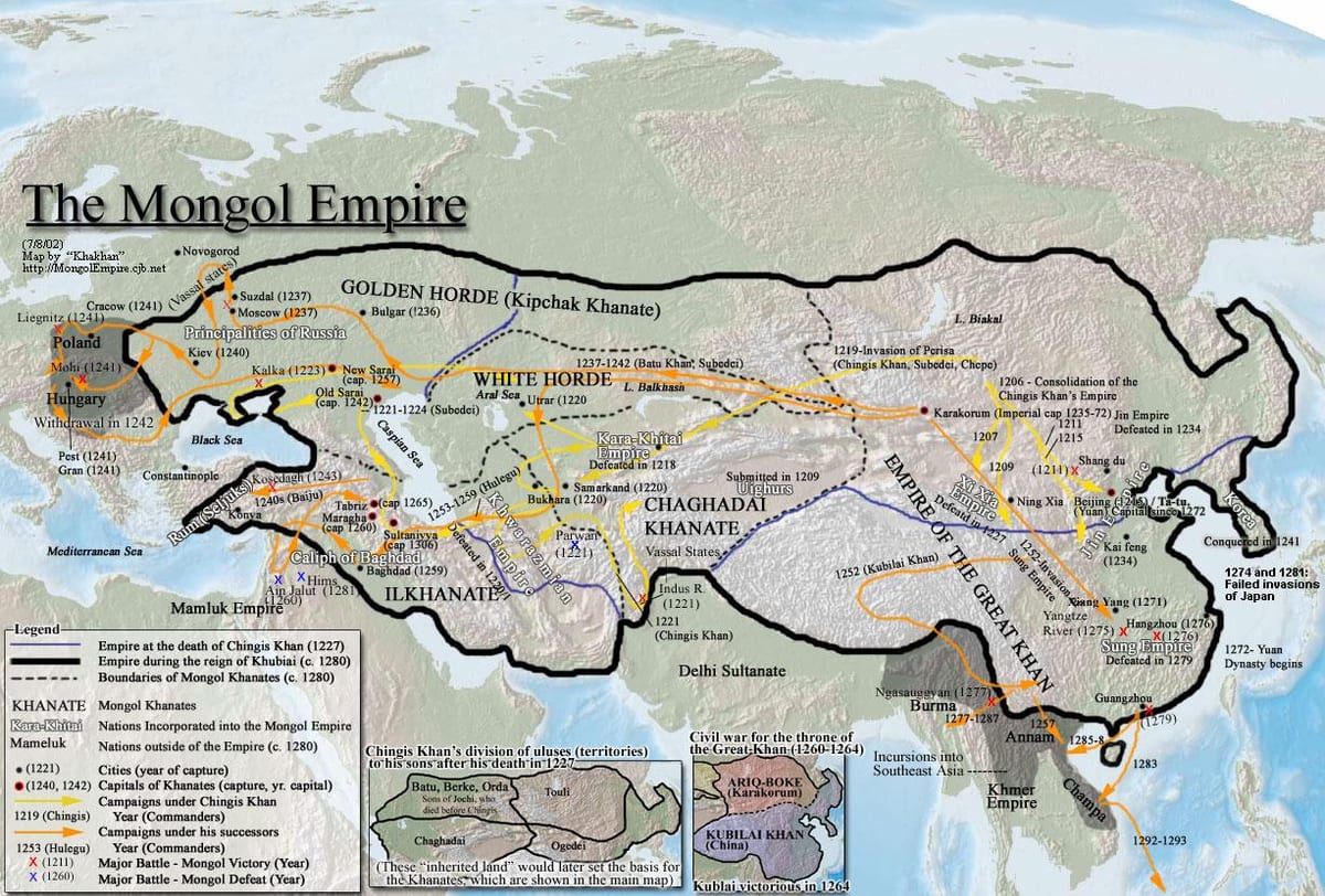 Mongoolse geschiedenis kaart