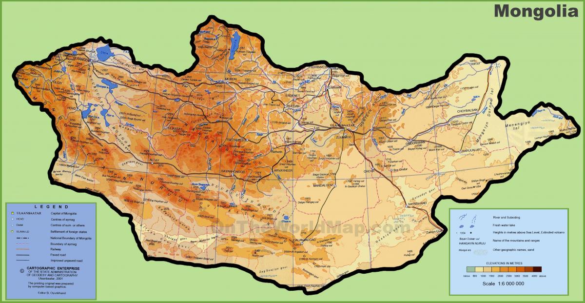 Mongolië locatie op de kaart