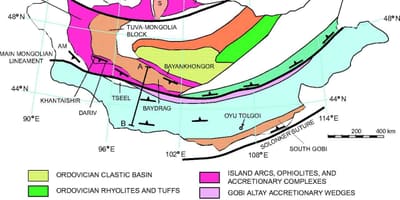 Kaart van de geologische kaart van Mongolië