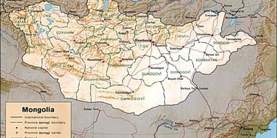 Mongolië geografische kaart