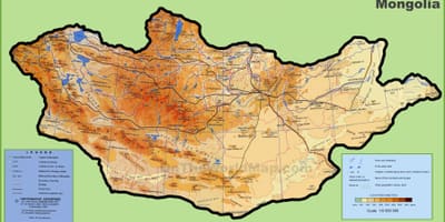 Mongolië locatie op de kaart