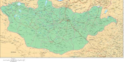 Kaart van Mongolië weg