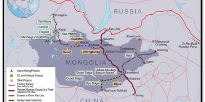 Mongoolse spoorweg kaart