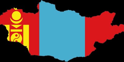 Kaart van Mongolië vlag